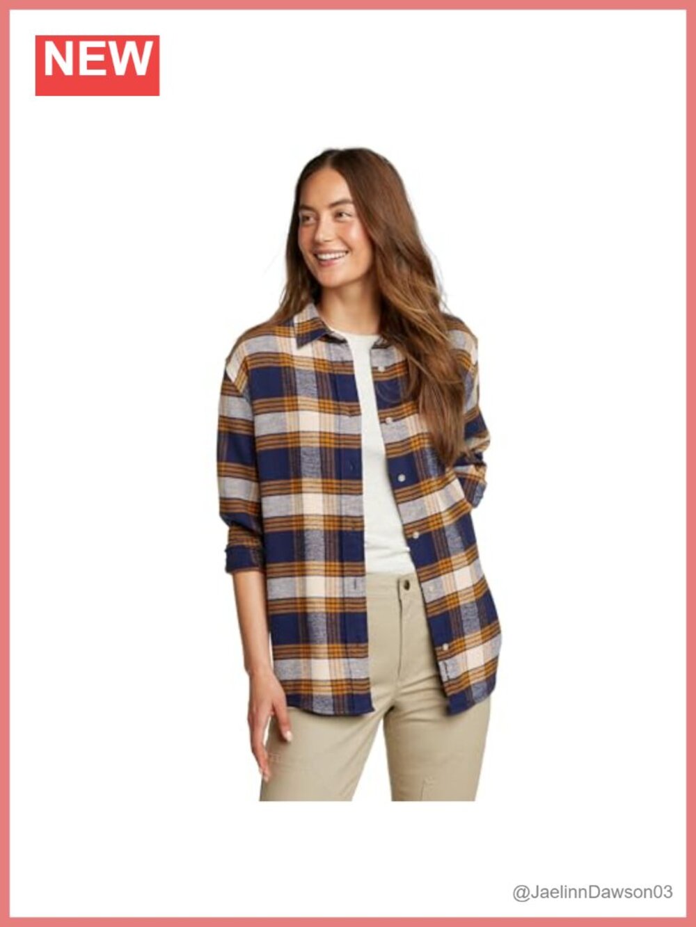 Eddie Bauer Women's Long Sleeve Button-Down Shirt Collared Neck Relaxed Fit